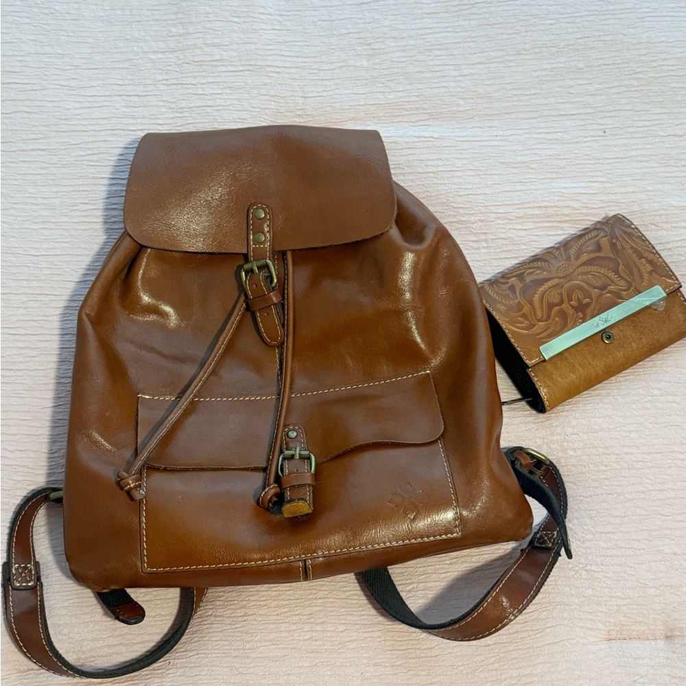 Patricia Nash Brown Leather Backpack